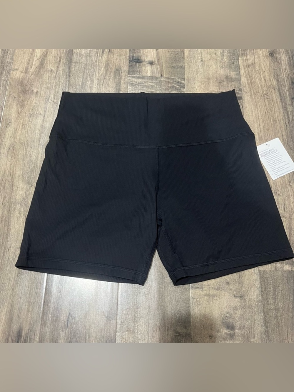 NWT Lululemon Align 6” Ribbed Black Biker Shorts Size 14